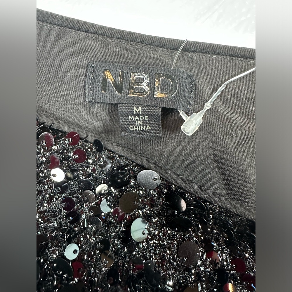 NWT NBD Jacob Mini Dress Black Sequin Size Medium - Picture 5 of 8